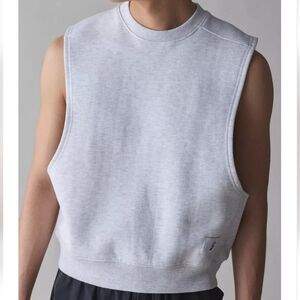 Standard Cloth Sleeveless Muscle Crew Neck Sweatshirt Grey Multi,L,Retail $39.00
